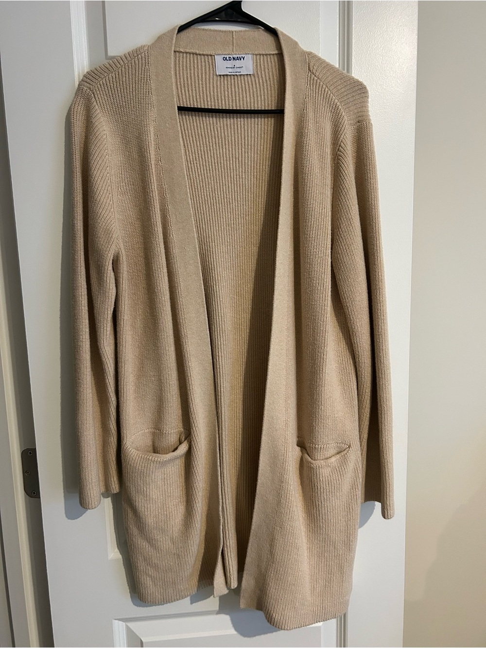 Old Navy Women's Open-Front Tan Cardigan with Pockets